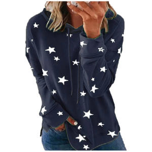 Sudadera gris de talla grande XXXL para mujer, Sudadera con capucha con estampado de estrellas para Otoño e Invierno para mujer con ajuste holgado - Product Image 6