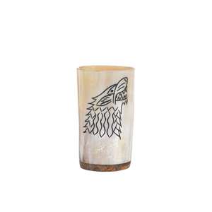 Taza Hecha a Mano de Cuerno de Búfalo Ecológica con Diseño Clásico de Alas de Lobo Valkyrie, Artesanía Natural, Arte Coleccionable, Decoración para el Hogar - Product Image 6