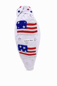 Serre-tête patriotique du 4 juillet fait main avec perles, drapeau américain, feux d'artifice et strass, pour femmes et filles - Product Image 6