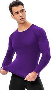 Men's Slim Fit O-Neck Long <b>Sleeve</b> Compression Shirt Eco-Friendly Spandex/Polyester Quick Dry Athletic <b>Base</b> <b>Layer</b> for Performance - Product Image 3