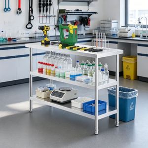 Piano di Lavoro/Banco da Lavoro in Acciaio Inox 304, Prodotto Durevole in Acciaio Inossidabile per Uso in Cucina - Product Image 4