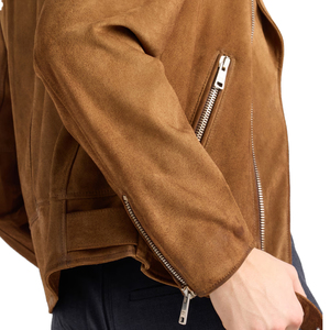 <b>Men's</b> Cowhide Suede Biker <b>Jacket</b> Luxury Motorcycle <b>Leather</b> <b>Jacket</b> Vintage Western <b>Jacket</b> Custom OEM <b>leather</b> good manufacturer - Product Image 4