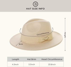Black Wool Felt Fedora Hat Ribbon Band Adjustable Wide Brim Unisex Classic Style for Party Outdoor Travel - Product Image 5