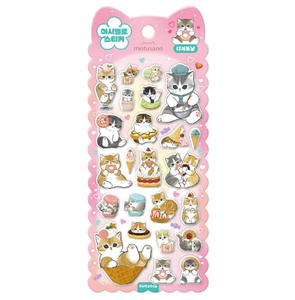 Mofusand Marshmallow <b>Stickers</b> Dessert Cat Korean Cute Character Removable Diary Deco <b>Sticker</b> <b>Sheet</b> Kawaii Wholesale - Product Image 1