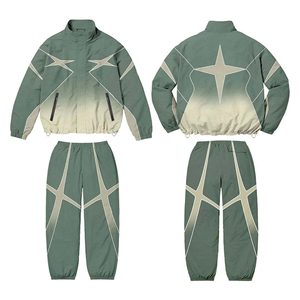 Men Windbreaker Jacket Set Apparel Unisex Summer 2 Piece <b>Wind</b> <b>Breaker</b> Tracksuit Set - Product Image 6