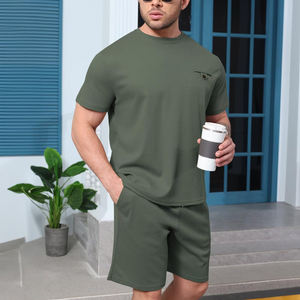 Conjunto Deportivo de Verano para Hombre, Transpirable, que Absorbe la Humedad, con Camiseta de Manga Corta y Pantalones Cortos, de Poliéster y Algodón, 2 Piezas - Product Image 6