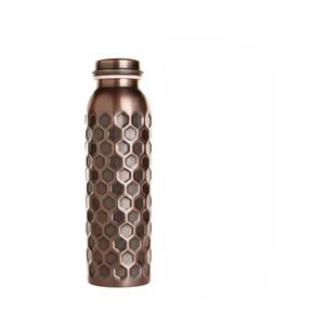 Juego de botellas de agua de cobre, frascos metálicos de cobre con tapas, frasco portátil de viaje, diseño vintage, artículos de bebida de metal hechos a mano. - Product Image 5