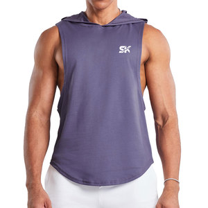 Nouveau style de mode, vêtements d'hiver, sweats à capuche légers, prix bas, respirants, sans manches, unis, pour hommes - Product Image 1