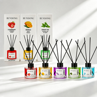Diffuseur de parfum en verre transparent rond, mangue, fraise, thé vert, avec bouchon noir, pour chambre, salle de bain, coffrets cadeaux