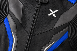 Combinaison de moto en cuir Signature X One-Piece |   Bleu noir élégant |   Fabricant OEM ODM |   Qualité de conception haut de gamme |   Vêtements de course - Product Image 4