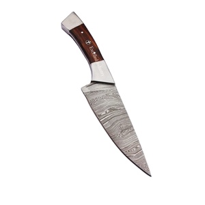 Couteau de chef en acier damas fait à la main Full Tang de 11 pouces avec manche en bois pour cuisine universelle avec gaine en cuir - Product Image 2