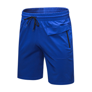 Shorts de Playa de Secado Rápido para Hombre, Cintura Media, Cordón Ajustable, Color Azul Sólido, Shorts Bermuda Casuales con Bolsillos - Product Image 1