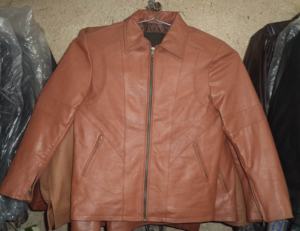 Veste en cuir véritable pour hommes de haute qualité automne col rond fermeture à glissière en gros toile tissu ODM approvisionnement - Product Image 5