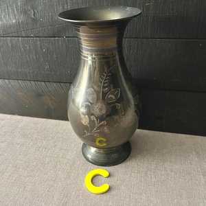 Vase à fleurs en cuivre gravé fait main, design moderne, écologique, à large ouverture, pour la décoration de mariage et la maison - Product Image 4
