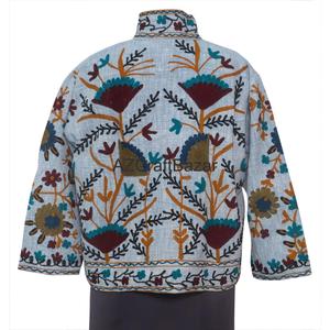 Chaqueta Bomber de Algodón 100% con Estampado Floral Vintage, Diseño Bordado a Mano TNT Suzani, Transpirable y Ecológica para Varias Temporadas - Product Image 6