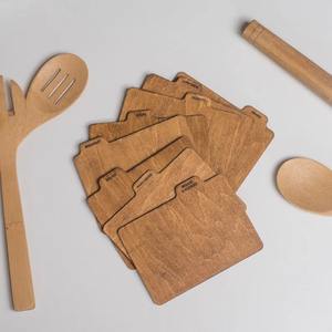 Boîte à recettes en bois avec séparateurs pour cartes de recettes, cadeau personnalisé, cartes recto-verso, boîte porte-recettes - Product Image 4