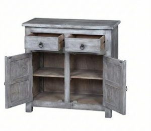 Buffet de salon en bois massif sculpté à la main avec étagères réglables, grande capacité, durable - Product Image 3