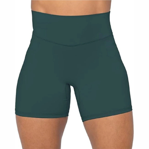 High Waist Seamless Breathable Quick Dry Yoga Shorts for Gym Workout with Solid Pattern - Product Image 4