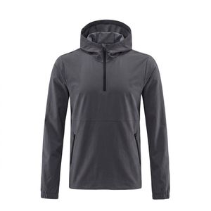 Veste coupe-vent en nylon pour homme, demi-zip, imperméable, légère, doublée de mesh, vêtements de sport pour la course à pied et la salle de sport - Product Image 2