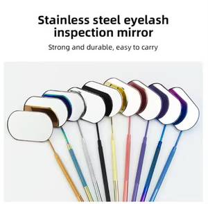 Colorful Metal <b>Makeup</b> <b>Mirror</b> Tools With Oval Reflective Heads And Textured Handles For Precise Application - Product Image 5