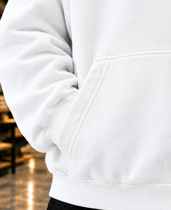 Premium <b>White</b> Oversized Pullover <b>Hoodie</b> for <b>Men</b> Custom Logo Fleece <b>Hoodie</b> Kangaroo Pocket Wholesale <b>Hoodie</b> - Product Image 3