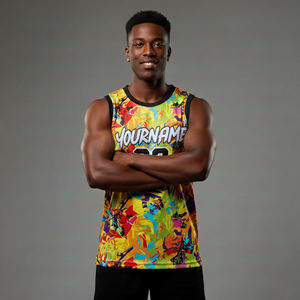 Maillot de basket-ball personnalisé OEM, respirant, imprimé en sublimation, en maille, unisexe, 100% polyester, design personnalisé, noms et numéros - Product Image 4