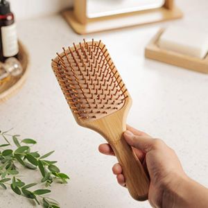 Natural Bamboo Wooden Paddle Hair <b>Brush</b> Eco Friendly Hair Care <b>Brush</b> for Women Men Professional Supply OEM - Product Image 1