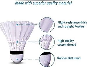 Volants de badminton personnalisés de haute qualité, plumes d'oie de classe A, 3 couches, professionnels, super durables - Product Image 3