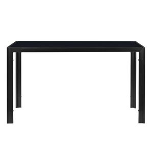 Tavolo da pranzo in vetro temperato nero e ferro, montaggio semplice richiesto (codice sostitutivo 21491449) - Product Image 2