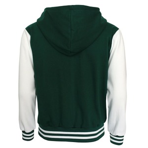 Veste universitaire pour homme, verte et blanche, pull-over décontracté en laine pour l'automne, coupe classique, manches rayées - Product Image 3