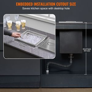 Copertura per Contenitore Ghiaccio Commerciale in Acciaio Inossidabile 14"L x 12"W x 18"H, 40qt, per Cucina Esterna e Occasioni Speciali - Product Image 6