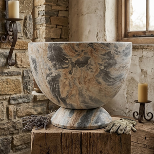 Jardinière décorative en fibre de verre effet marbre noir, légère et durable, pot de fleurs, couleur personnalisée, fabricant - Product Image 5
