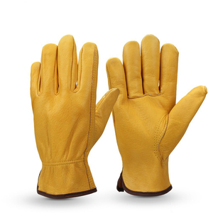 For Safety Gloves Yellow Smooth Durable Anti-Slip Straight Cuff Heat Resistant 12INCH General Purpose - Product Image 1