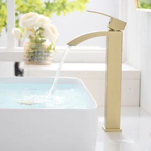 Rubinetto Moderno Monocomando per Bagno, Finitura Oro Spazzolato, Rubinetto Monoforo per Lavabo, Rubinetto Monocomando per Vanità - Product Image 6