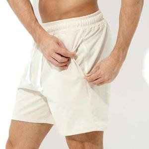 Pantalones Cortos Deportivos de Algodón con Cintura Elástica y Logotipo Personalizado al por Mayor para Hombre, Pantalones Cortos de Felpa Lisos, Pantalones Cortos de Moda para Hombre - Product Image 3