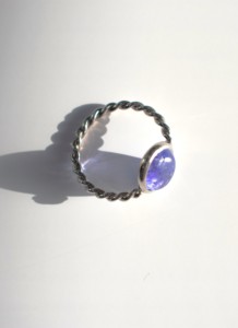 Tanzanite Oval Cabochon <b>Ring</b> 925 Sterling <b>Silver</b> Handcrafted Twisted Rope Band Purple Blue Gemstone <b>Solitaire</b> Jewelry - Product Image 6