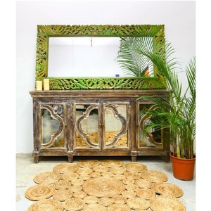 Luxury Decorative Standing <b>Mirror</b> for Entryway Handcrafted Botanical Detailing with Premium Interior Elegance - Product Image 2
