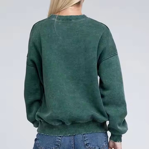 Sudadera Extra Grande de Lujo para Mujer 2025, Sudadera con Lavado Ácido, Diseño Personalizado Desgastado, Sudadera Vintage para Mujer - Product Image 2