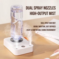 Humidificateur portable à double pulvérisation avec batterie intégrée rechargeable de 2000 mAh, conception sans réservoir et affichage intelligent