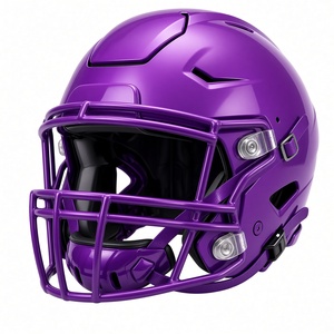 Casque de football américain violet de haute qualité avec visière et sangles réglables - Product Image 3