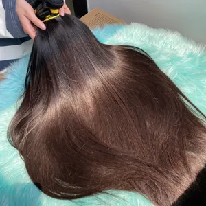 Extensiones de Cabello Humano Virgen Vietnamita Sin Procesar con Cutícula Intacta, Doble Trama, Cabello Natural de Templo, Venta al Por Mayor - Product Image 1