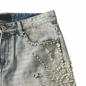 Shorts en jean pour hommes, style sport, été, vente chaude, haute qualité et prix bas, séchage rapide, avec strass - Product Image 5