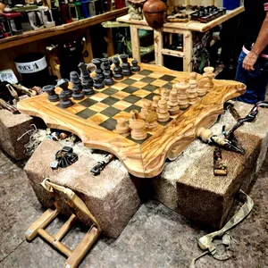 Natural Luxury Handmade Wooden Chess Board <b>Set</b> in Acacia Wood Mango Wood Walnut Wood with Wooden Chess Pieces - Product Image 2
