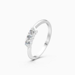 Bague chic à trois pierres en diamant de laboratoire de 0,20 ct en or jaune, blanc et rose 9 carats - Product Image 2