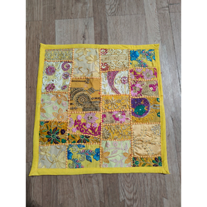 Handmade Vintage Patchwork Cushion Cover Embroidered Floral Cotton Square Bohemian Panelled Decorative Pillow Case Zipper - Product Image 1