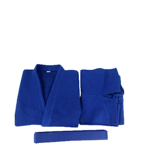 Kimono de judo bleu unisexe adulte 100 % coton durable teint uni coupe classique une pièce tenue d'arts martiaux nouvelle arrivée personnalisable - Product Image 3