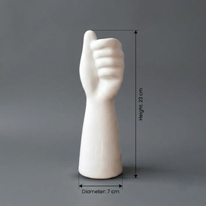 Modern Hand Shaped <b>Ceramic</b> Flower <b>Vase</b> 23cm White Decorative Tabletop <b>Vase</b> for Home Office Living Room Interior Decor - Product Image 4