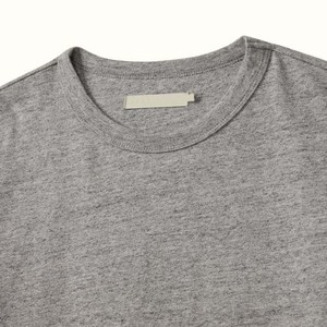 T-shirts pour hommes en polyester/coton respirant et à séchage rapide, couleur gris chiné, service OEM ODM, sur mesure, haute qualité, décontractés pour l'été - Product Image 4
