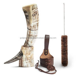 Support de tasse de bière et de vin médiéval fait à la main tasse de corne à boire Vintage Agate naturelle boeuf Style Animal religieux décoration polie - Product Image 2