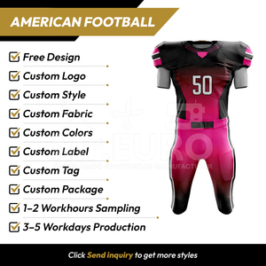 Uniforme de football américain, logo personnalisé, nom de l'équipe, numéro, technologie d'impression par sublimation, 100% polyester, antibactérien, unisexe, short - Product Image 2